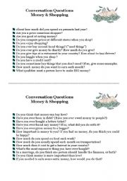 conversation questions on money and shopping