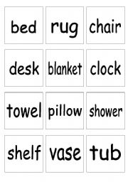 English Worksheet: memory game- in a house