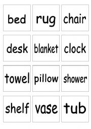 English worksheet: memory game- in a house