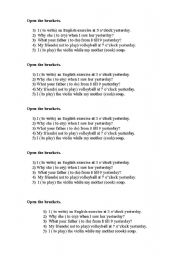 English worksheet: grammar card