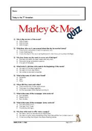 English Worksheet: Marley & Me - Quiz