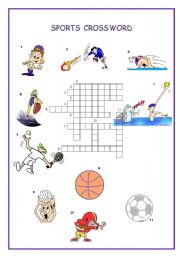 English worksheet: Sports Crossword