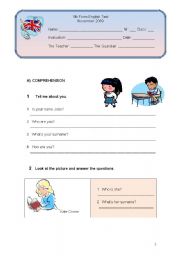 English Worksheet: 2nd written test - 5th grade(November 09)