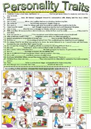 English Worksheet: PERSONALITY TRAITS (part 2)