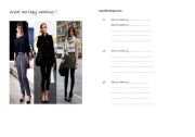 English Worksheet: what are they wearing 
