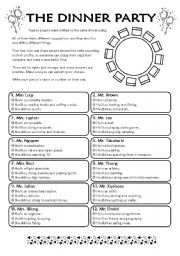 English Worksheet: The Dinner Party