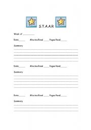 English worksheet: Book Log