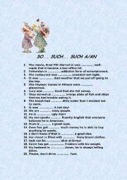 English Worksheet: SO -SUCH / SUCH A /AN