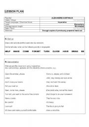 English Worksheet: Imperative made easy - Lesson Plan