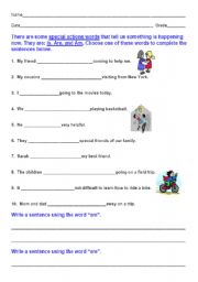 English worksheet: is are am