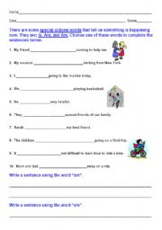English Worksheet: is are am