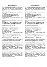 English Worksheet: Grammar and Vocabulary Practice