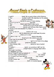English Worksheet: Simple Present or Present Continuous