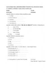 English Worksheet: 4th grade 1st term 1st written exam