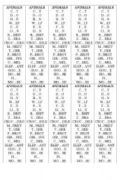 English worksheet: animals