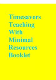 English Worksheet: Timesavers Teaching With Minimal Resources Booklet