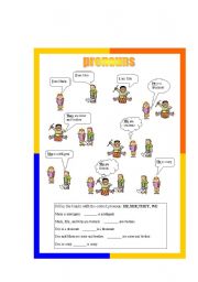 English Worksheet: pronouns with the verb 