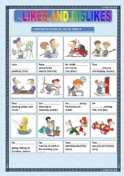 English Worksheet: LIKES AND DISLIKES