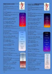 English Worksheet: Song THRILLER Michael Jackson Fill in the blanks