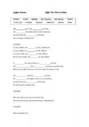 English worksheet: SONG: SHE MOVES (LALALA) - KARAJA