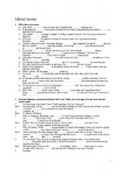 English Worksheet: mixed tenses