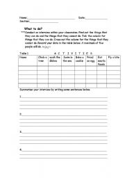 English Worksheet: I can/I cant......