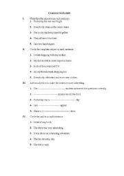 English Worksheet: Grammar worksheet