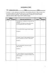 English Worksheet: Anticipation Guide- Industrialization