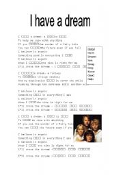 English Worksheet: I have a dream - Abba lyrics