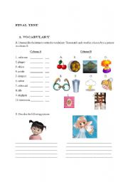 English Worksheet: Exercises for Vocabulary, description and countable and uncountable nouns