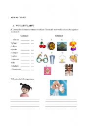 English worksheet: Exercises for Vocabulary, description and countable and uncountable nouns