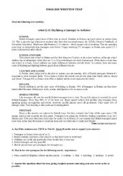 English Worksheet: test on 