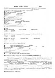 English Worksheet: Articles