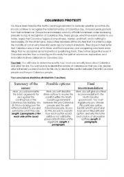 English Worksheet: Columbus Debate