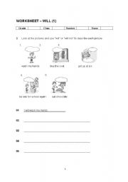 English Worksheet: Will(1)-2