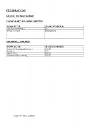 English Worksheet: celebrations