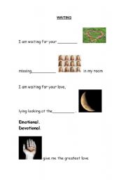 English Worksheet: song Waiting (By Los Pericos