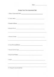 English Worksheet: Amusement Park