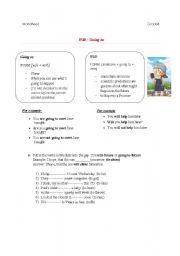 English Worksheet: will/ going to 
