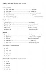 English worksheet: Present Simple and Present Continuous