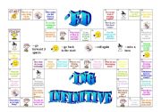 English Worksheet: ed, ing infiinitive board game