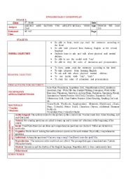 English Worksheet: THINGS WE CAN DO( unit plan)