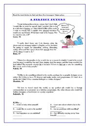 English Worksheet: A perfect future