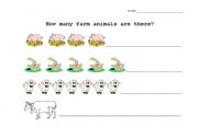 English worksheet: Counting farm animals!
