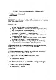 English Worksheet: Lesson Plan: One-Syllable & Two-Syllable Comparatives and Superlatives