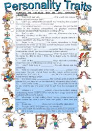 English Worksheet: PERSONALITY TRAITS. (part 3)