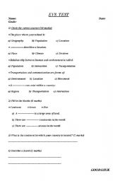 English Worksheet: Geography 