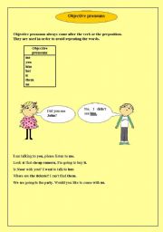 English worksheet: object pronouns
