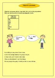 English Worksheet: object pronouns
