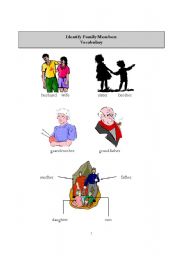 English Worksheet: Family members